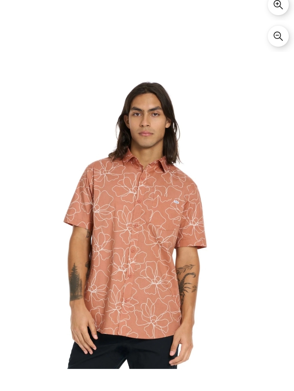 Hurley Martian Rust Floral Short-Sleeve Button-Down Shirt